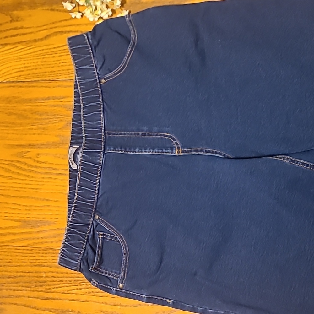 Catherines Knit Jean Pull-On in Blue and White - Size 0X 14/16W - Picture 3 of 8